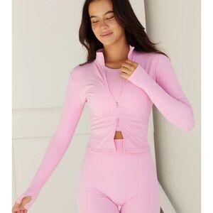 Astoria Candy Pink Luxe Balance Zip Up Jacket
